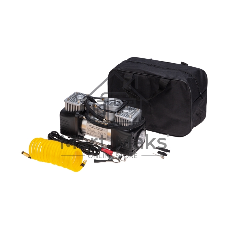 Компрессор автомобильный Rexant усиленный двухпоршневой с цифровым манометром и функцией автостоп (60л/мин, 10 АТМ)