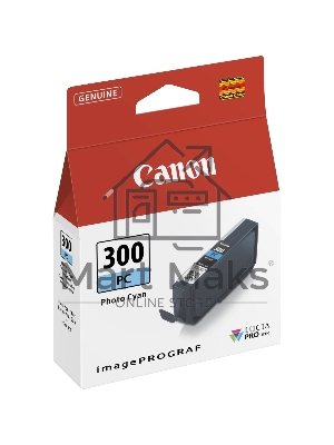 Картридж струйный Canon PFI-300 PC EUR/OCN голубой (625 стр.) для Canon imagePROGRAF PRO-300
