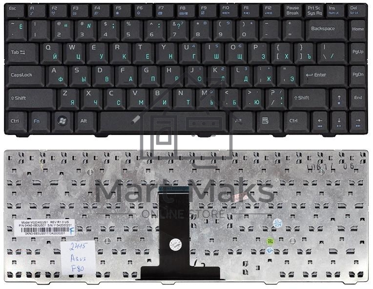 Клавиатура для ноутбука Asus F80 X82 X85 X88 F81 F81S F83SE черная