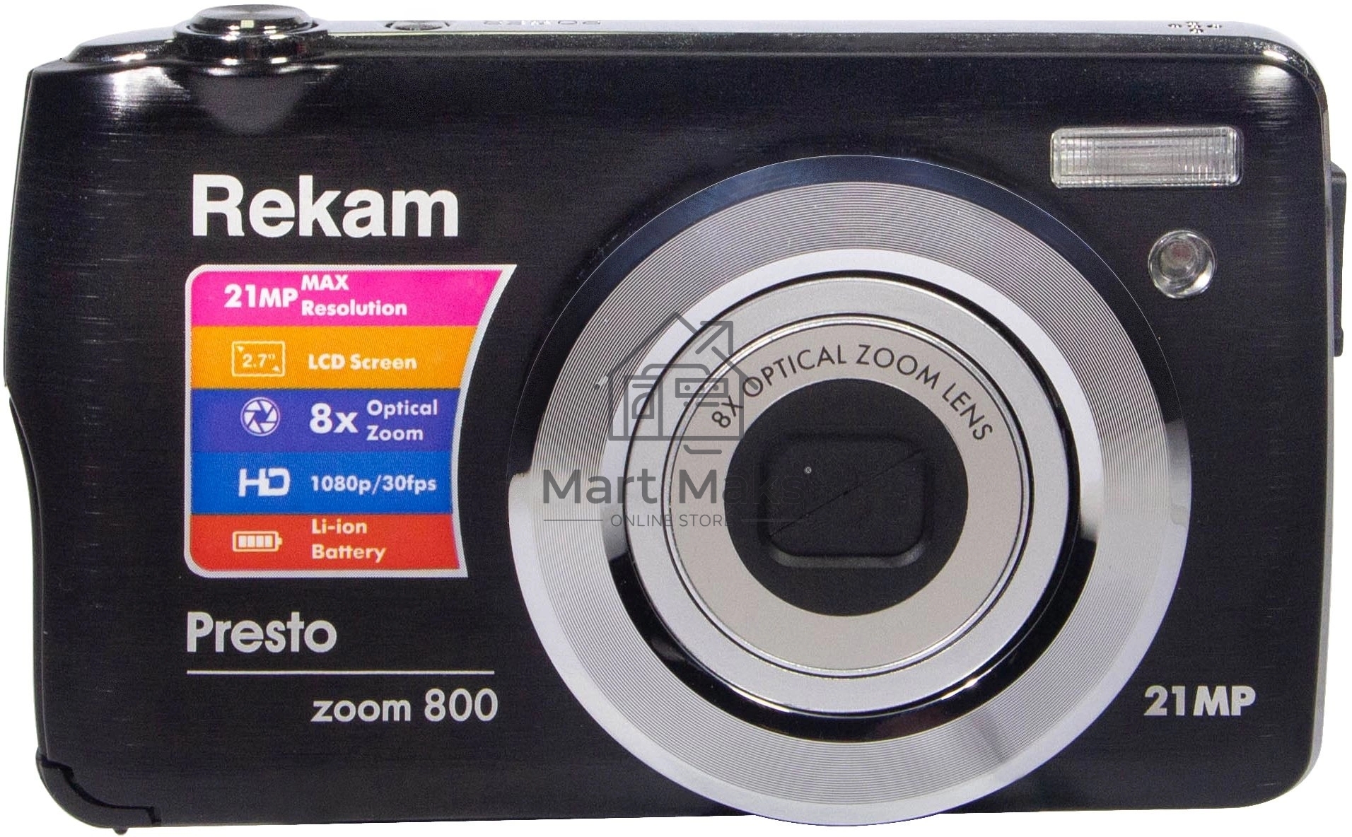 Фотоаппарат Rekam Presto zoom 800 черный 21Mpix Zoom8x 2.7