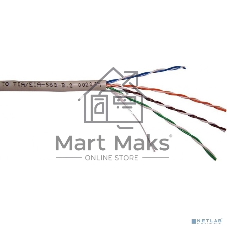 Кабель информационный LANMASTER NM-UTP5E4PR-CCA cat.5е U/UTP не экранированный 4X2 PVC внутренний 305м серый