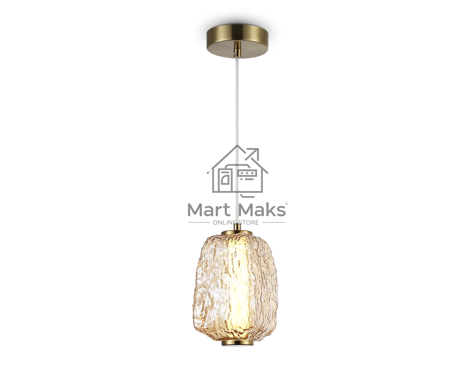 Подвесной светодиодный светильник Ambrella light LH30101 SB/TI бронза/янтарь 8W 3000K 140*140*1575