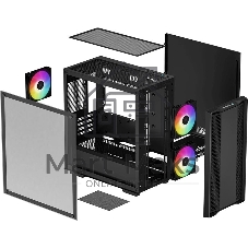 Компьютерный корпус DeepCool CC360 ARGb (R-CC360-BKAPM3-G-1) (mATX, без БП, 2xUSB, с окном)