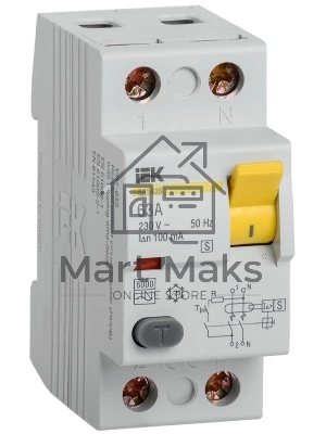 Выключатель дифференциального тока (УЗО) 2п 63А 100мА тип ACS ВД1-63 ИЭК MDV12-2-063-100
