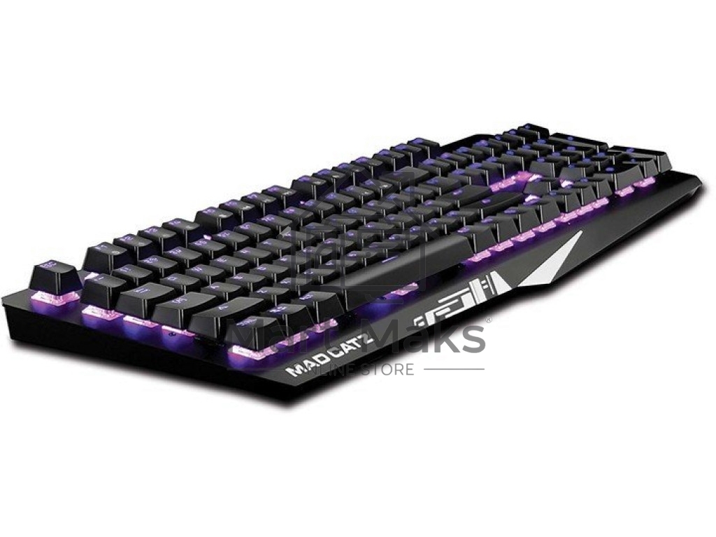 Игровая клавиатура чёрная Mad Catz S.T.R.I.K.E. 4 (Cherry Red Switch, RGB подсветка, аллюминиевая рама, USB)