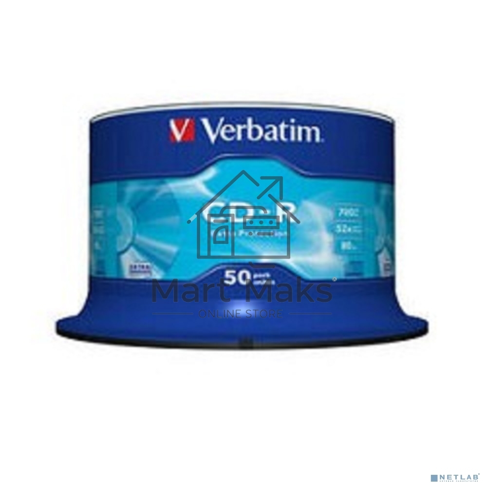 Диск CD-R Verbatim 700Mb 52x Cake Box (50шт) (43351)