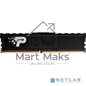Оперативная память Patriot Signature, DDR4, 4GB (1x4 GB), 2400 MHz, CL17, DIMM, радиатор, черный