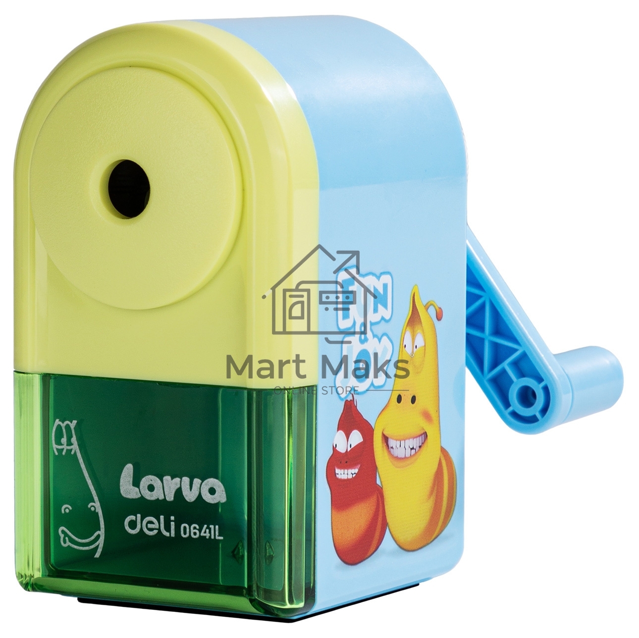 Точилка для карандашей механическая Deli E0641L Larva, 1 отверстие, пластик, ассорти
