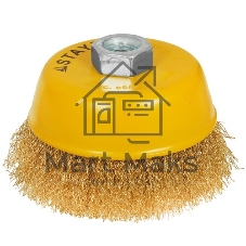 Кордщетка STAYER 35125-075_z01чашечная витая латунированная стальная проволока 0.3мм 75мм/М14