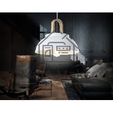 Светильник Ambrella light TR8190 WH/LW белый/светлое дерево E27 max 40W D290*900
