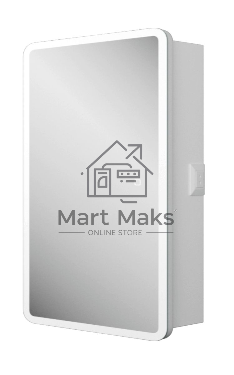 Зеркальный шкаф Bau Stil 50х80, LED подсветка, сенсор, плавное закрывание, оборачиваемый