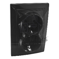 Розетка 2П+З двойная с защ. шт. скрытой установки 16А 250В IP20, черная (керамика) Розетка 2П+З двойная с защ. шт. скрытой установки 16А 250В IP20, черная (керамика)