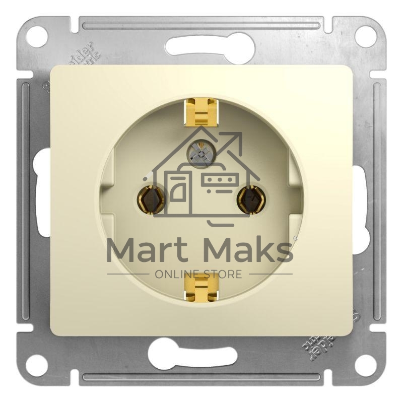 Механизм розетки 1-м СП Glossa 16А с заземл. беж. SchE GSL000243