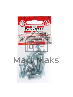 Болт М6х16 с шестигранной головкой цинк. DIN 933 (уп.20шт) класс прочности 8.8. пакет Tech-Krep 102956 Болт М6х16 с шестигранной головкой цинк. DIN 933 (уп.20шт) класс прочности 8.8. пакет Tech-Krep 102956