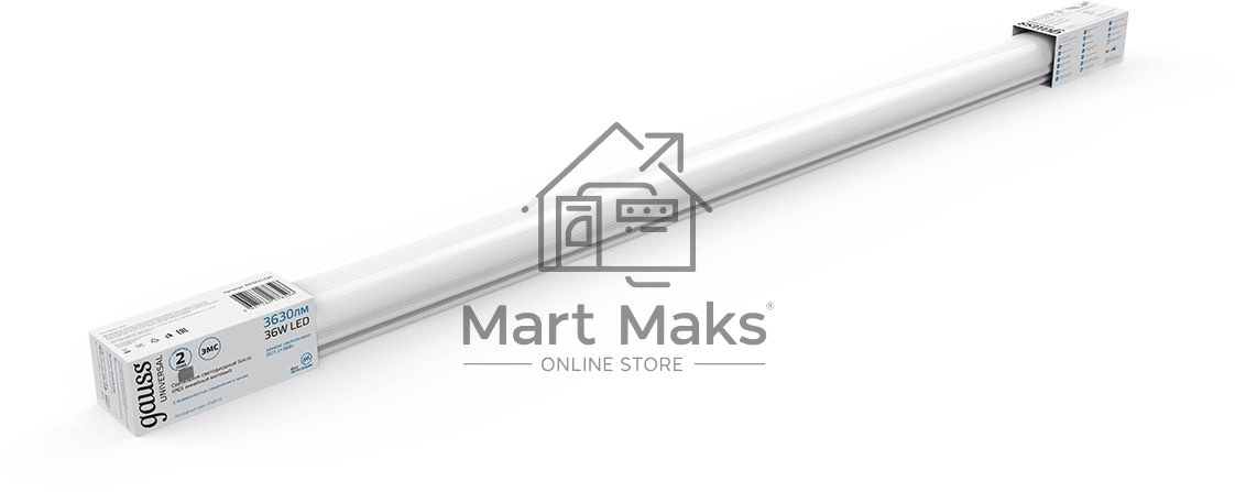 Св-к светодиодный Gauss IP65 1170*60*55мм 36Вт 2500lm 6500К линейн. мат. с возм. соед. в линию 843425336 Gauss