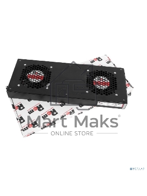 Модуль вентиляторный ЦМО, 2 вентилятора, колодка, черный R-FAN-2J-9005