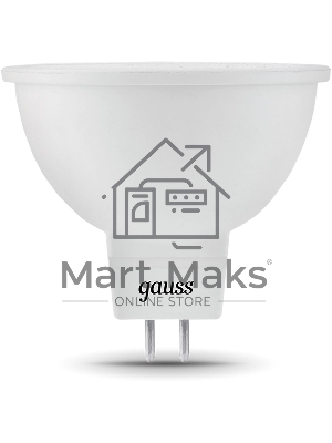 Лампа светодиодная Gauss Black 7Вт цок.:GU5.3 рефлек. 220B 4100K св.свеч.белый.нейт. MR16 (упак.:10шт)