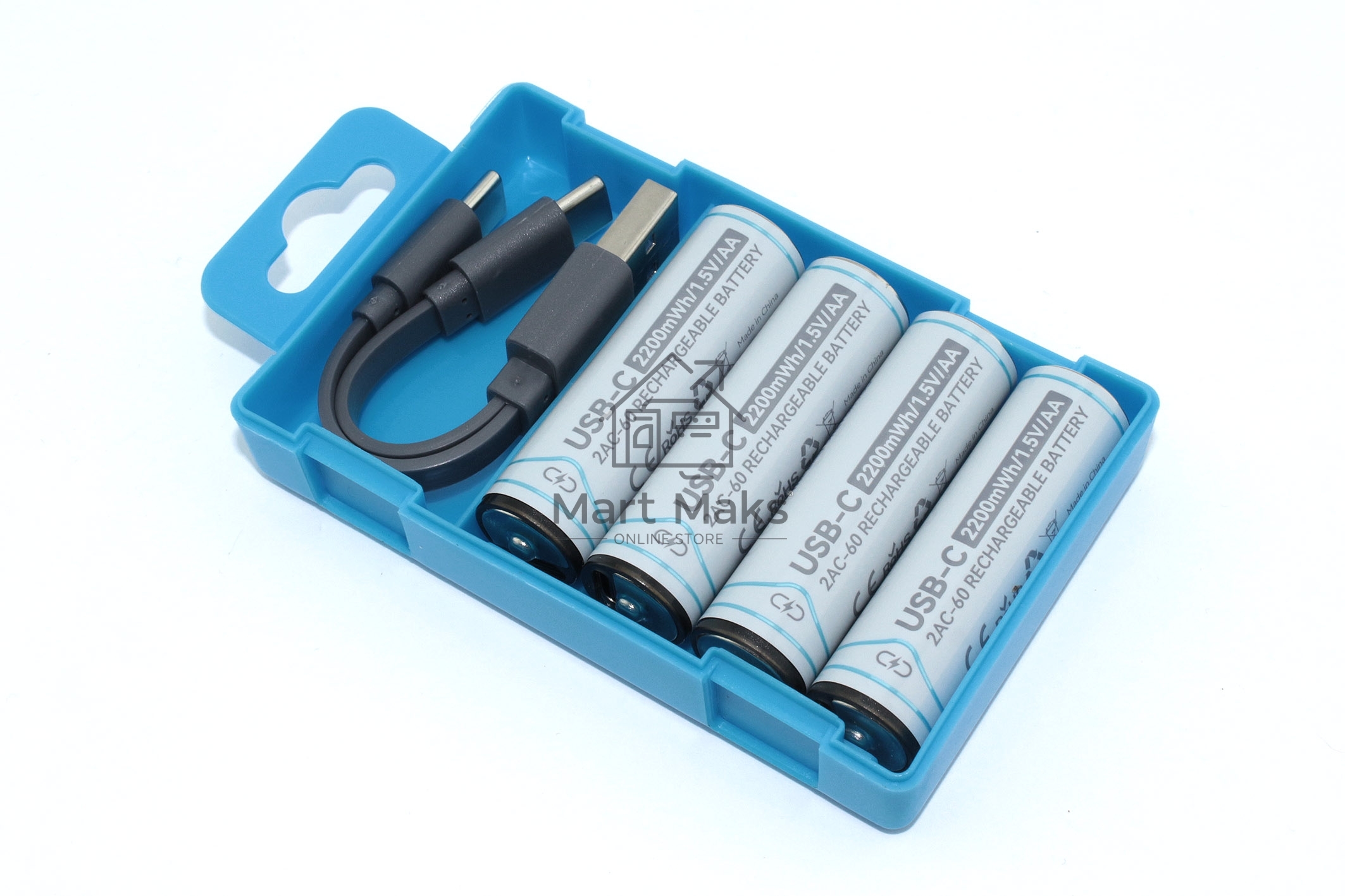 Аккумуляторная батарейка Beston (АА) 1400mAh, 1.5V с зарядкой Type-C 4 шт.