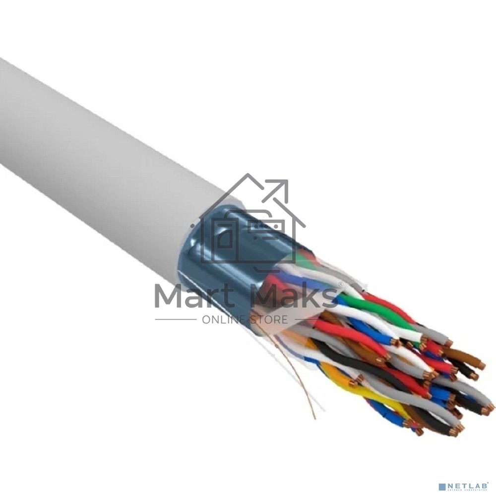 Кабель витая пара F/UTP, CAT 5е, PVC, 25PR, 24AWG, INDOOR, SOLID, серый, 305м, РФ Rexant