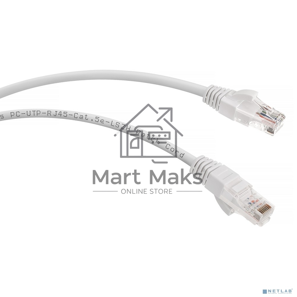 Шнур коммутационный Cabeus, Cat.5e, неэкр., U/UTP, RJ45/RJ45, LSZH, AWG24, 3м, белый