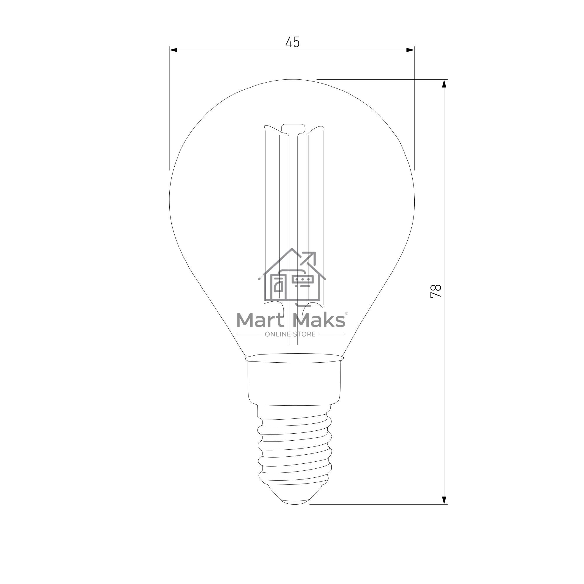 BLE1447 / Светодиодная лампа Mini Classic F 8W 6500K E14 (G45 прозрачный)