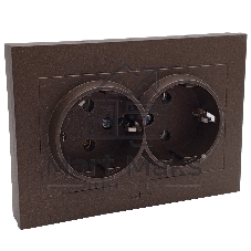 Ovivo Розетка 2-ая с/з ГРАНО (GRANO),  мокка, 400-190300-907