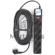 Сетевой фильтр Powercube SPG5-10M 10 м, 5 розеток, черный, коробка