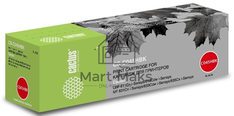 Картридж лазерный Cactus CS-C045HBK черный (2800 стр.) для Canon LBP 611Cn/613Cdw/631Cn/633Cdw/635Cx