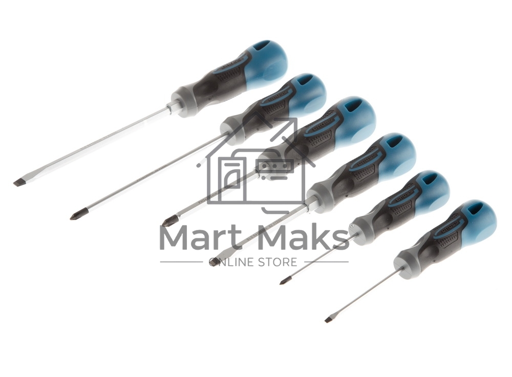 Набор отверток GROSS 12164 6 шт, S2, трехкомпонентная рукоятка