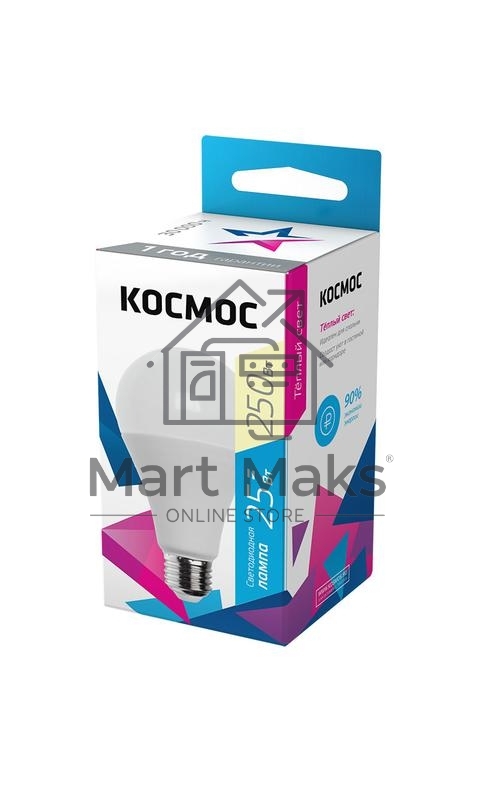 Лампа светодиодная A65 25Вт 3000К E27 220В КОСМОС LkecLED25wA65E2730