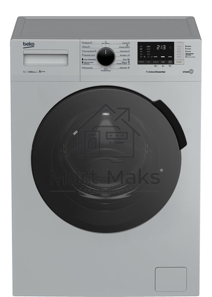 Стиральная машина Beko RSPE78612S серебристый, загрузка фронтальная 7 кг, 1200 об/мин., класс: А