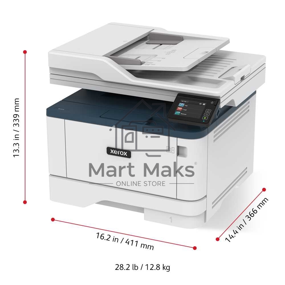 МФУ лазерный Xerox B305 (B305V_DNI), A4, ч/б, печ. до 38 стр/мин., скан. до 46 стр/мин. (ч/б) 20 стр/мин. (цвет), 600x600dpi, USB, RJ-45, Wi-Fi