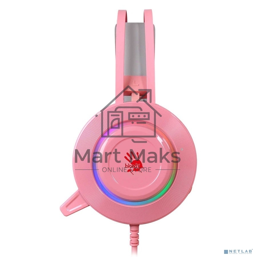 Наушники с микрофоном A4 Bloody G521 розовый 2.3м мониторные USB оголовье (G521 (PINK))