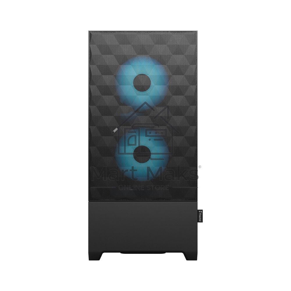 Корпус ПК без блока питания Fractal Design Pop Air RGB Cyan Core TG Clear Tint, Midi-Tower, 3x120mm RGB, 2xUSB-A 3.2 ATX, mATX, mITX черный/циан
