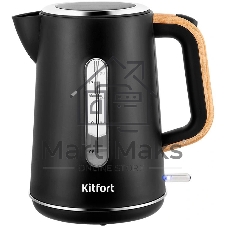 Чайник электрический Kitfort КТ-8706 1.7л. 3000Вт черный/дерево корпус: пластик