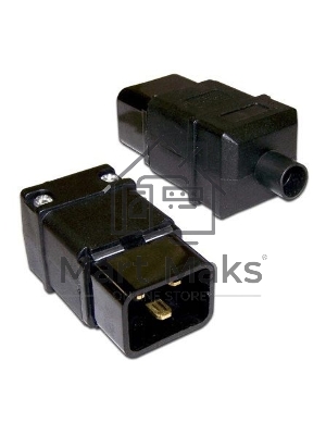 Вилка Lanmaster IEC 60320 C20 16A 250V разборная черная