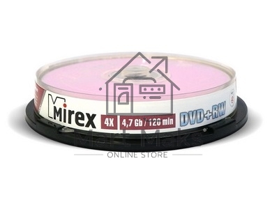 Диск DVD+RW Mirex 4.7 Gb, 4x, Cake Box (10), (10/300)