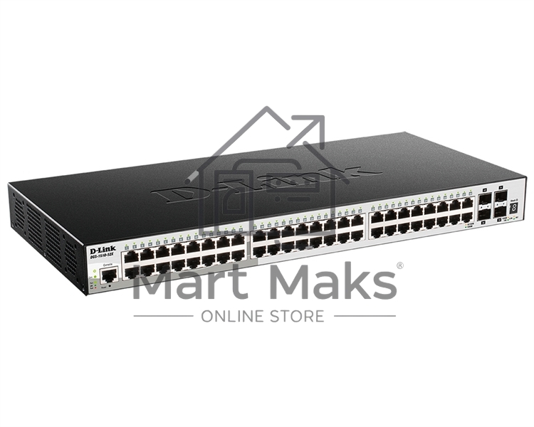 Коммутатор D-Link DGS-1510-52X/A2A Настраиваемый стекируемый коммутатор SmartPro уровня 2+ с 48 портами 10/100/1000Base-T и 4 портами 10GBase-X SFP+