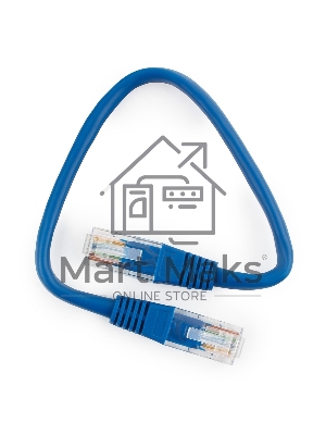 Патч-корд медный UTP Cablexpert PP10-0.25M/B кат.5e, 0.25 м, литой, многожильный (синий)