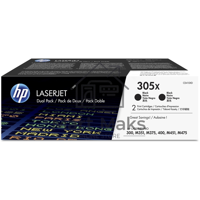 Картридж лазерный HP CE410XD черный двойная упаковка для CLJ Pro 300 Color M351 /Pro 400 Color M451/Pro 300 Color MFP M375/Pro 400 Color MFP M475 2 х 4000стр.
