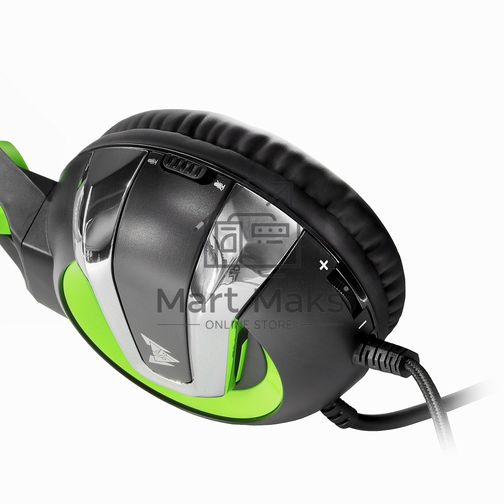 Гарнитура игровая Crown CMGH-3002 черный/зеленый