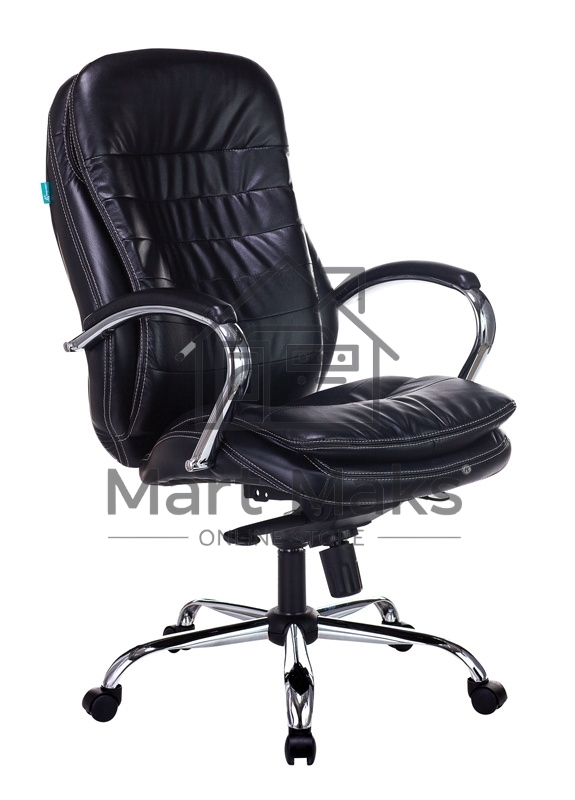 Кресло руководителя Бюрократ T-9950/BLACK-PU сиденье черный, искусственная кожа, крестовина хром