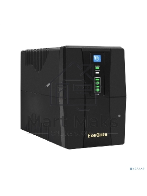 Источник бесперебойного питания ExeGate EX292786RUS Power Back BNB-1000.LED.AVR.2SH.RJ.USB 1000VA/550W,LED, AVR, 2*Schuko, RJ45/11,USB, черный