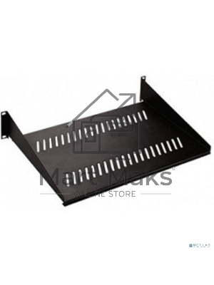 Полка перфорированная консольная 2U, глубина 400 мм, черный (МС-40-9005)