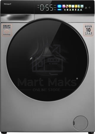 Стиральная машина Weissgauff WM 998 Full Touch DC Inverter Steam Silver серебристая, загрузка фронтальная 12кг, 1200 об/мин., класс: A+++