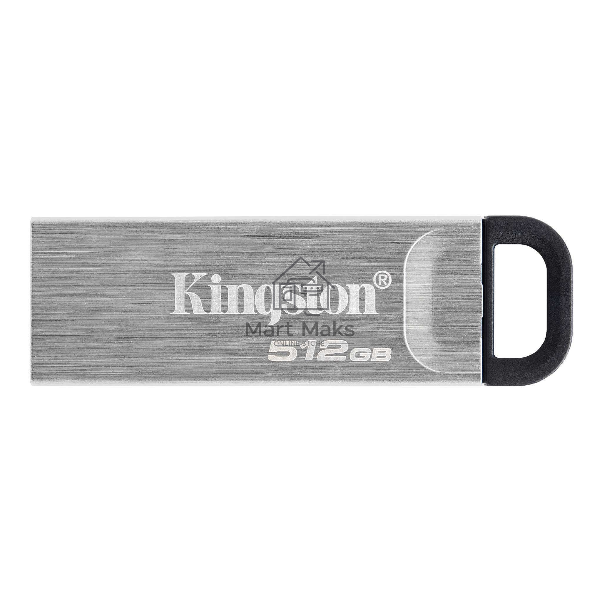 Флешка USB Kingston DataTraveler Kyson metal case silver (DTKN/512Gb), 512Gb, USB 3.0, R/W 200/60, серый
