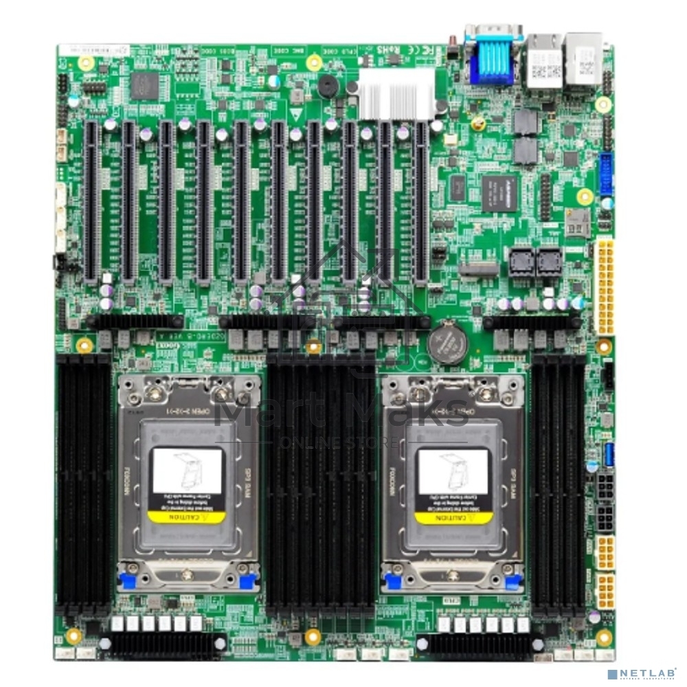 Материнская плата серверная Gooxi G2DERO-B-PK2, 2xSP3, AMD EPYC, 16xDDR4, 2xMiniSAS HD, 1xM.2, 4xPCIe 4.0 x16, 6xPCIe 4.0 x8, 1xVGA, 2x1Gb LAN, 2xUSB-A 5Gbps, 1x3.5 мм, 7.1, E-ATX