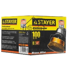 Кордщетка STAYER 35125-075_z01чашечная витая латунированная стальная проволока 0.3мм 75мм/М14