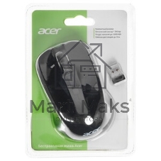 Мышь беспроводная Acer OMR010 черный, 1200 dpi, радиоканал, USB, кнопки - 3