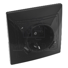 Розетка 2П+З с защ. шт. 16А 250В + USB порт Tape-A 2,1А 5В IP20, черная 